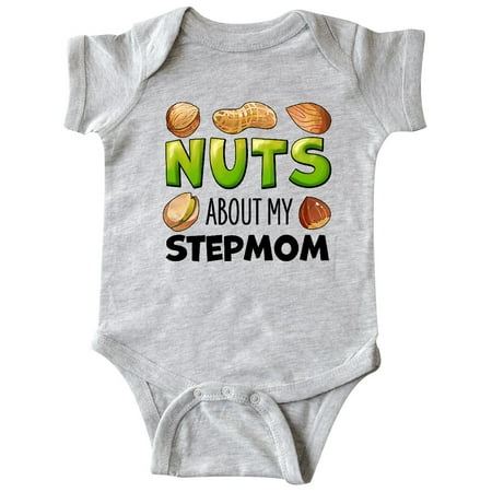 

Inktastic Nuts About My Stepmom Peanut Almond Pistachio Gift Baby Boy or Baby Girl Bodysuit
