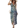 thumbnail image 2 of Mermaid Scales Blue Purple Sleeveless Dress Summer Women Clothes Dress for Pregnant Women Dresses, 2 of 9
