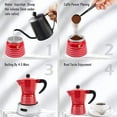 thumbnail image 6 of RAINBEAN Stovetop Espresso Maker 6 Cup Moka Pot,Italian Cuban Greca Coffee Maker,Aluminum Durable and Easy to Use & Clean,300ml (Red), 6 of 8