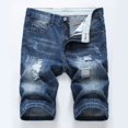 thumbnail image 3 of DEELLEEO Jeans Shorts Denim Shorts for Men Clearance ! Mens Cargo Shorts Ripped Denim Trunks Stretchy Washed Jeans Trunks Cut-Off Classic Fit Biker Jeans Trunks, 3 of 7