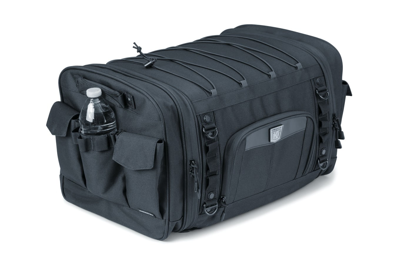 Kuryakyn 5285 Momentum Vagabond Motorcycle Travel Luggage Weather Resistant Seat/Trunk/Rack Bag with Sissy Bar Straps Black