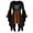 Orange, variant on Plus Size Rosegal Women Gothic Costume Flare Sleeves Lace-up Two Tone Handkerchief Tee Halloween Bell Sleeves Lace Up 2 in 1 Top