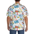 thumbnail image 5 of Vsdgher Summer Stamp Print Men's Wrinkle Free Untucked Cuban Shirt Business Casual Button Down Shirts Short Sleeve Shirt, 5 of 7