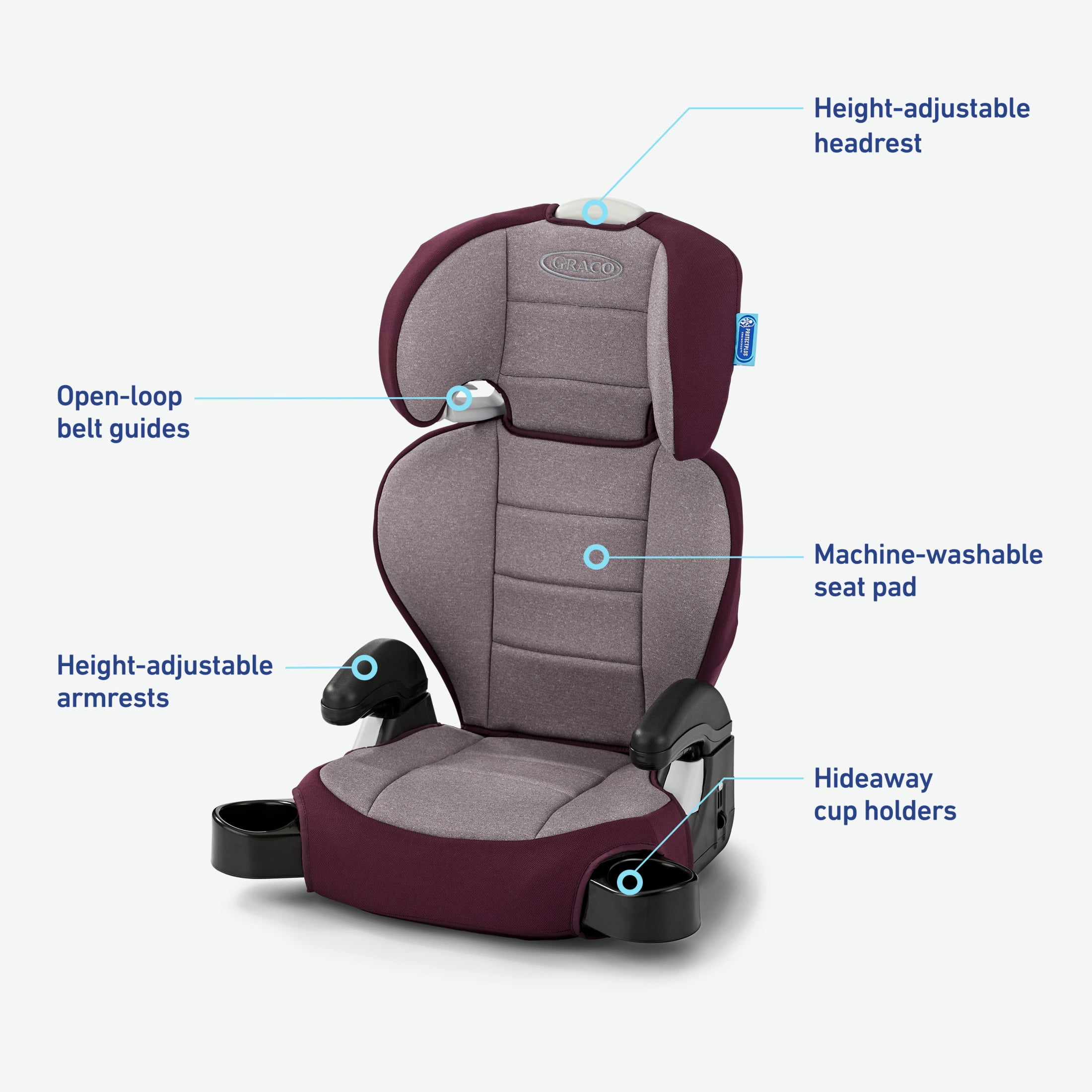 Graco TurboBooster 2.0 Highback Booster Seat, Freya, Purple
