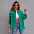 thumbnail image 5 of Cross Border New Women's Clothing Solid Color Medium Long Sleeved Distressed Denim Jacket With American Style Women's Jacket, 5 of 5