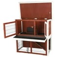 thumbnail image 5 of TRIXIE Weatherproof Outdoor 2-Story Wooden Small Animal Hutch with Run & Pull Tray, Auburn, 5 of 6