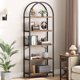 thumbnail image 1 of QinaQin Librero con arco de 5 niveles, estantería alta de madera para exhibición y almacenamiento, ideal para recámara, sala u oficina en casa, 1 of 7