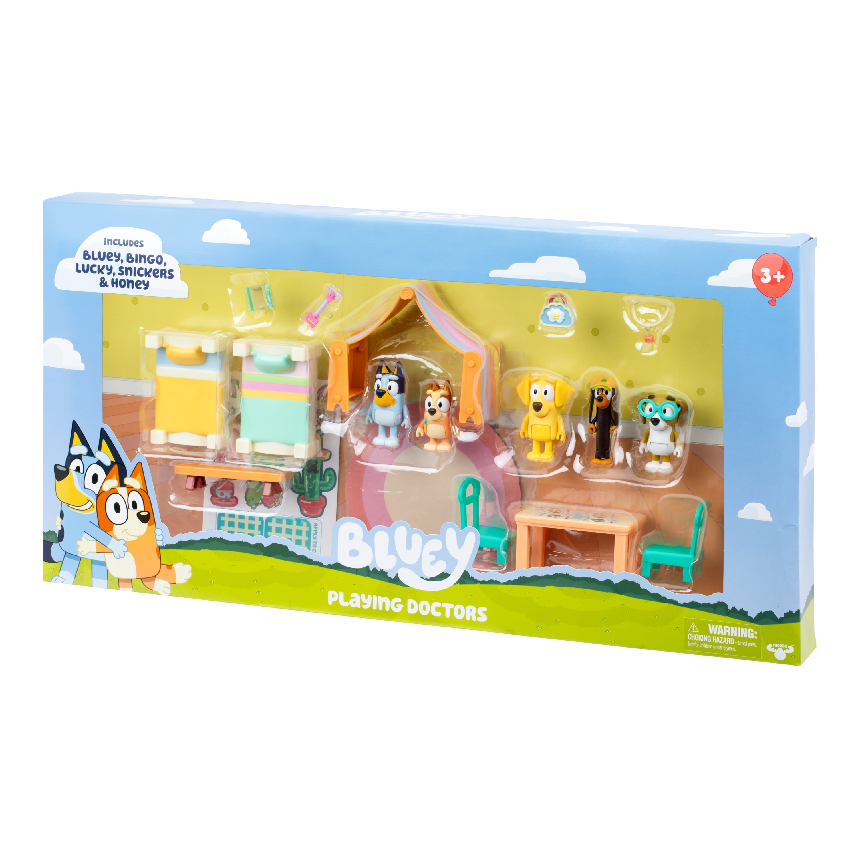 Bluey Playing Doctors Value Box,  5 Figures, 11 Accessories, and More, Ages 3+, Walmart Exclusive