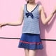 thumbnail image 5 of Odeerbi 6-13 Años Niñas Dos Piezas de La Falda de Baño Conjunto de Rayas de Entrenamiento Vestido de Baño Con Pantalones Cortos Conjunto de Playa, 5 of 7