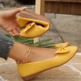 thumbnail image 7 of Miluxas Women's Ballet Flat Shoes Bowknot Flats Round Toe Wedding Flats Yellow 9.5(43), 7 of 7