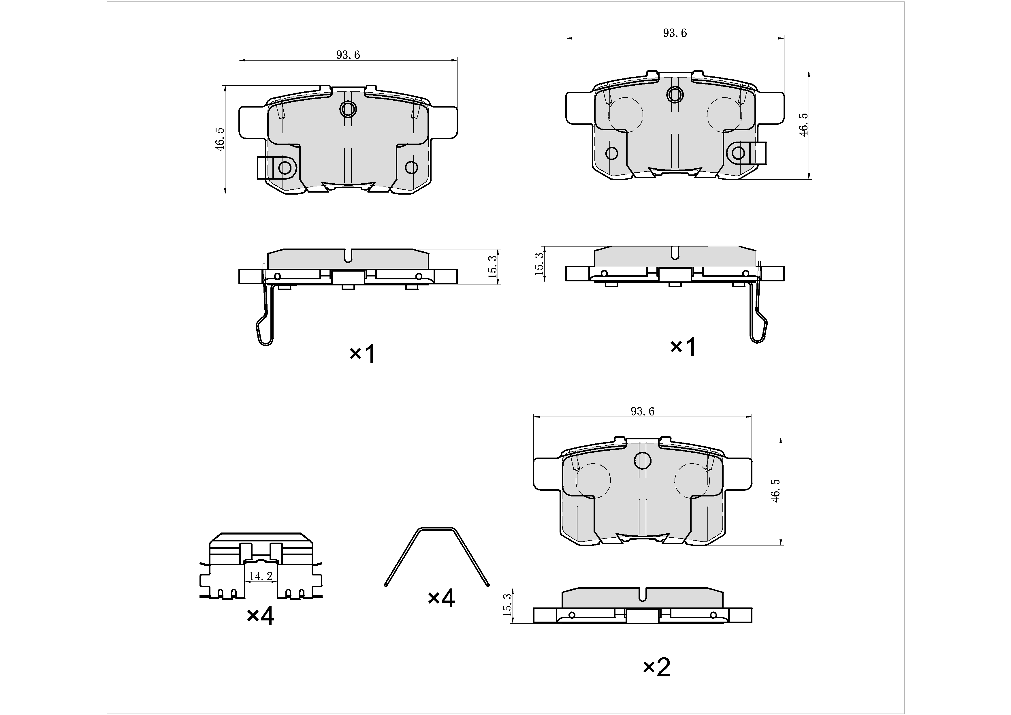 UltraHC 700 Brake Pad Set, Rear HC7.1451.0.C, Honda Accord 2008