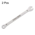 thumbnail image 3 of Uxcell 2pcs Thin Combination Wrench Metric 4mm 6-Point Ended Box 15 Degree Offset Open End Stainless Steel, 3 of 7