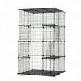 thumbnail image 6 of Immere 3-Tier Wire Cat Cage, Large Kennels Playpen with 3 Platforms, 3 Ramp Ladders and 4 Doors, 42" x 42" x 72", Black, 6 of 8