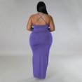 thumbnail image 4 of AURA Women Plus Size V Neck Sleeveless Midi Dress Adjustable Strap Stretch Casual Dress Summer, 4 of 5