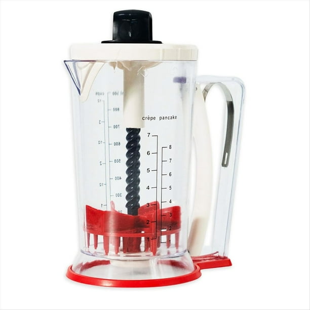 Mezclador y Dispensador de Masa - Dispensador de Masa para Panqueques - Dispensador de Panqueques - Dispensador de Masa con Manejar Apretable - 900 Ml