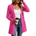 thumbnail image 4 of Admvng Women's Outerwear Button Long Sleeve Coat Casual Jacket, 4 of 6