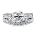 thumbnail image 2 of BERRICLE Sterling Silver 3-Stone Wedding Engagement Rings 1.2 Carat Oval Cut Cubic Zirconia CZ Ring Set for Women, Rhodium Plated Size 7.5, 2 of 19