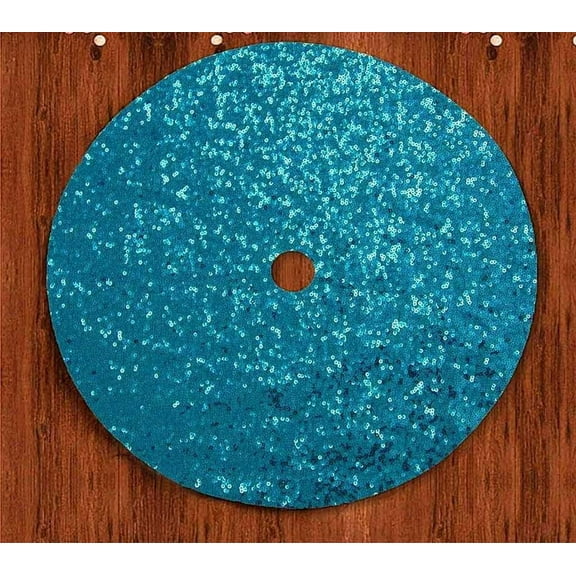 Fabric  Foam Inc 48" Round Decorative Sequins Tree Skirt for Christmas/Thanksgiving Day (Turquoise)