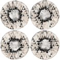 thumbnail image 2 of Shower Caps,Beige Geometric Triangle Pattern Waterproof Shower Cap for Women 4 Pieces,Double Reusable Hair Cover for Shower PEVA Elastic Stretch Hem, 2 of 7