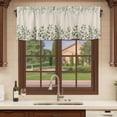 thumbnail image 6 of Eucalyptus Curtain Valances for Windows, Kitchen Valance Window Treatments Panel 2 Pack, Sage Green Farmhouse Leaf Pastoral Plant Rod Pocket Short Curtains for Bathroom Bedroom 54 x 18 Inch, 6 of 8
