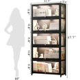 Curio Display 5Tier Tall Bookcase with Adjustable Shelves