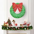 thumbnail image 5 of LinkRomat 35in Pre-Lit Christmas Wreath with 90 LEDs and Red Bow, Large Lighted Christmas Decoration Applicable to Home, Yard, Window（Two Pieces Green）, 5 of 8