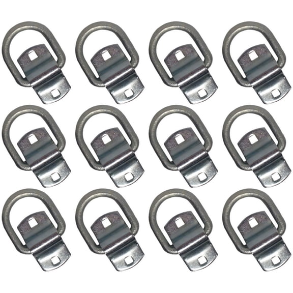 RAParts 12 Bolt On D Ring 1/2" Flatbed Truck Car Trailer Tie Down Strap Chain Rope Rings