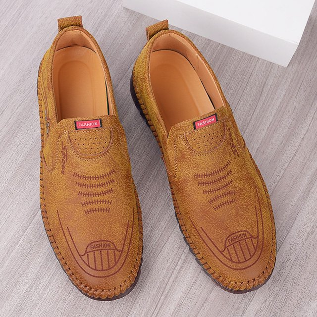 Zapatos de hombre, sin cordones, antideslizantes, de suela blanda, para verano, transpirables, combinables, informales