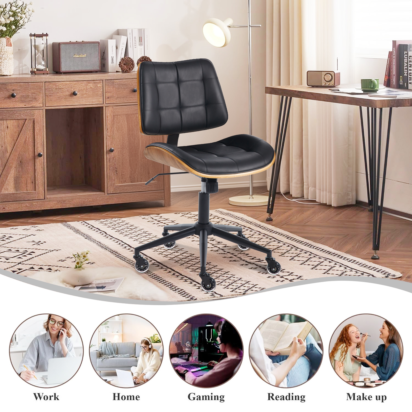 BFZ Height Adjustment and 360 Degree Rotation Office Desk Chair, Green