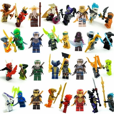 32 Pcs Ninja Custom Minifigures Building Blocks Toys Set, Anime Kai Jay Serpentine Sensei Wu Master Action Figures Building Kits, Christmans Birthday Gift for Kids