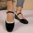 thumbnail image 4 of Viluyesy Womens Mary Jane Flats, Shallow Adjustable Strap Square Toe Fashion Dressy Ballet Flats Black US9.5, 4 of 9