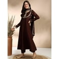 thumbnail image 4 of MOKOSH Women's Silk Anarkali & Pant with Dupatta Set - Indian Ethnic Traditional Wear Anarkali Kurta Set, 4 of 7