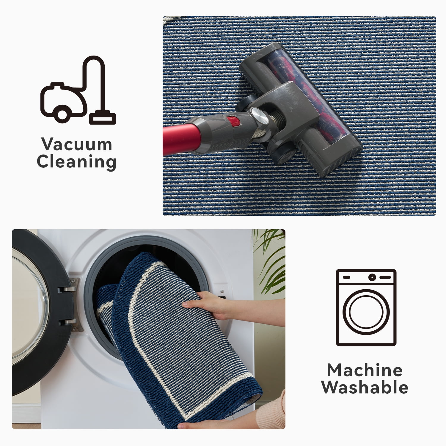 SIXHOME Door Mat Welcome Mat 20"x32" Non-Slip Front Door Mat Absorbent Low Profile Dirt Trapper Indoor Door Mat Ouside Entryway Rug Soft Machine Washable Floor Mat Blue