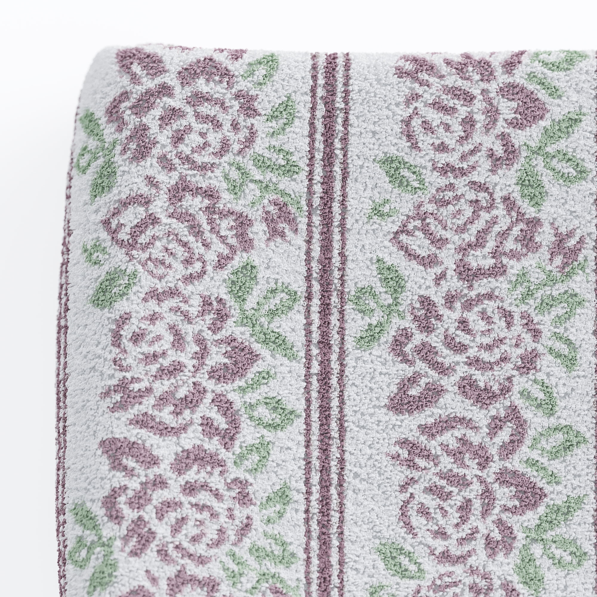 Beautiful by Drew Barrymore Wallpaper 4-Piece Bath Towel Set, 100% Cotton, Rose Pink