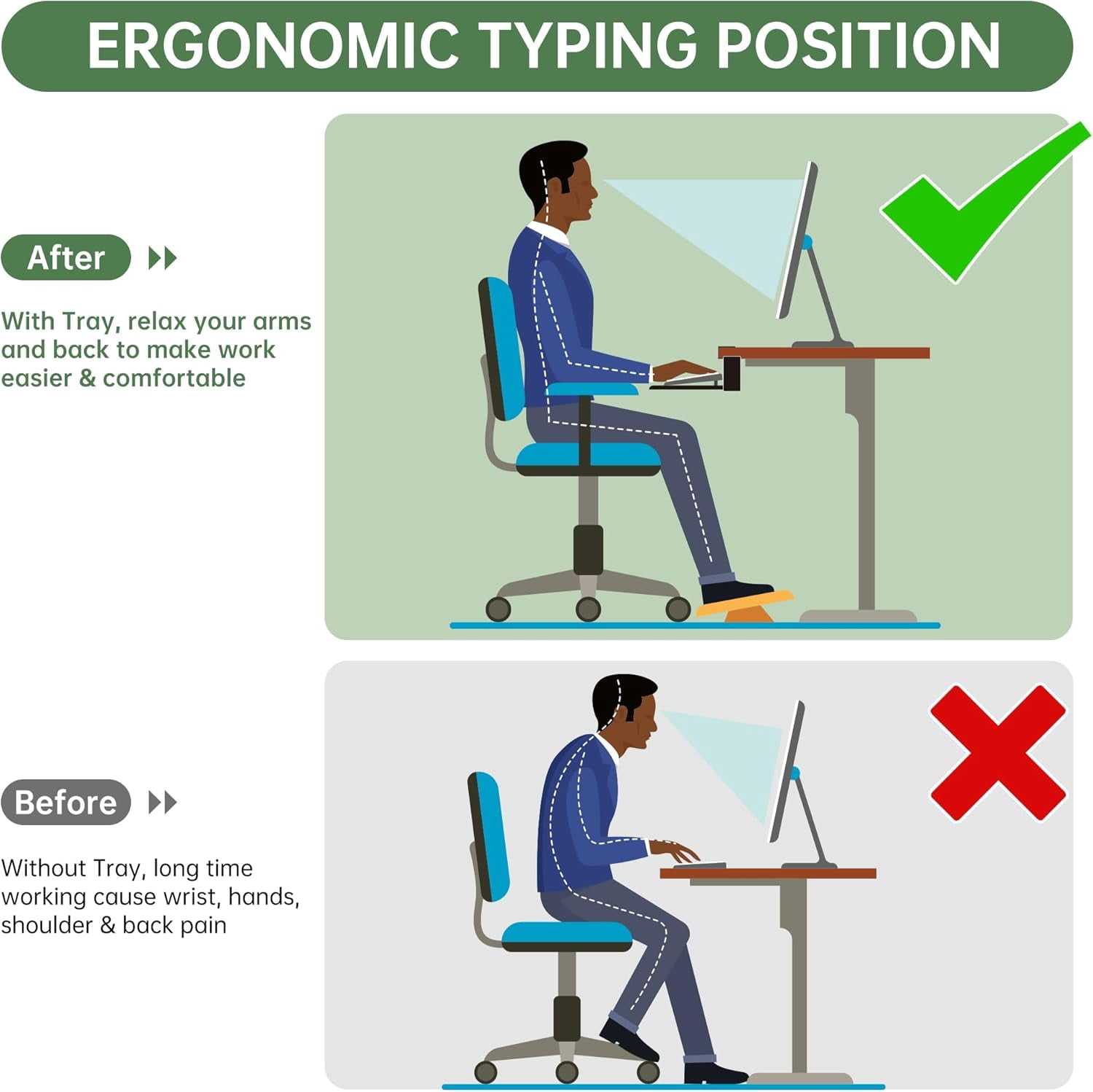 Extra Large Keyboard Tray Under Desk - Slide Out with Sturdy C-Clip Mount System, 31.5" (35.8" Including Clamps) x 11.8" Put-Out Keyboard Tray Computer Drawer for Ergonomic Typing