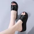 thumbnail image 3 of Women's Wedge Platform Slide Sandals Geometric Stitch Leather Slip On Shoes for Daily Outdoor Wear, 3 of 6