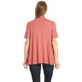 thumbnail image 4 of Women's  Basic Casual Solid Short Sleeve Open Front Cardigan (S-3X), 4 of 4