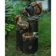 thumbnail image 2 of LuxenHome Resin Squirrels On Posts Outdoor Fountain with LED Light, 2 of 10