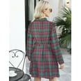 thumbnail image 2 of FANCYINN Women Long Sleeve Plaid Pattern Tunic Tops Shirt Casual Autum Dress Brushed Red & Green & Blue M, 2 of 6