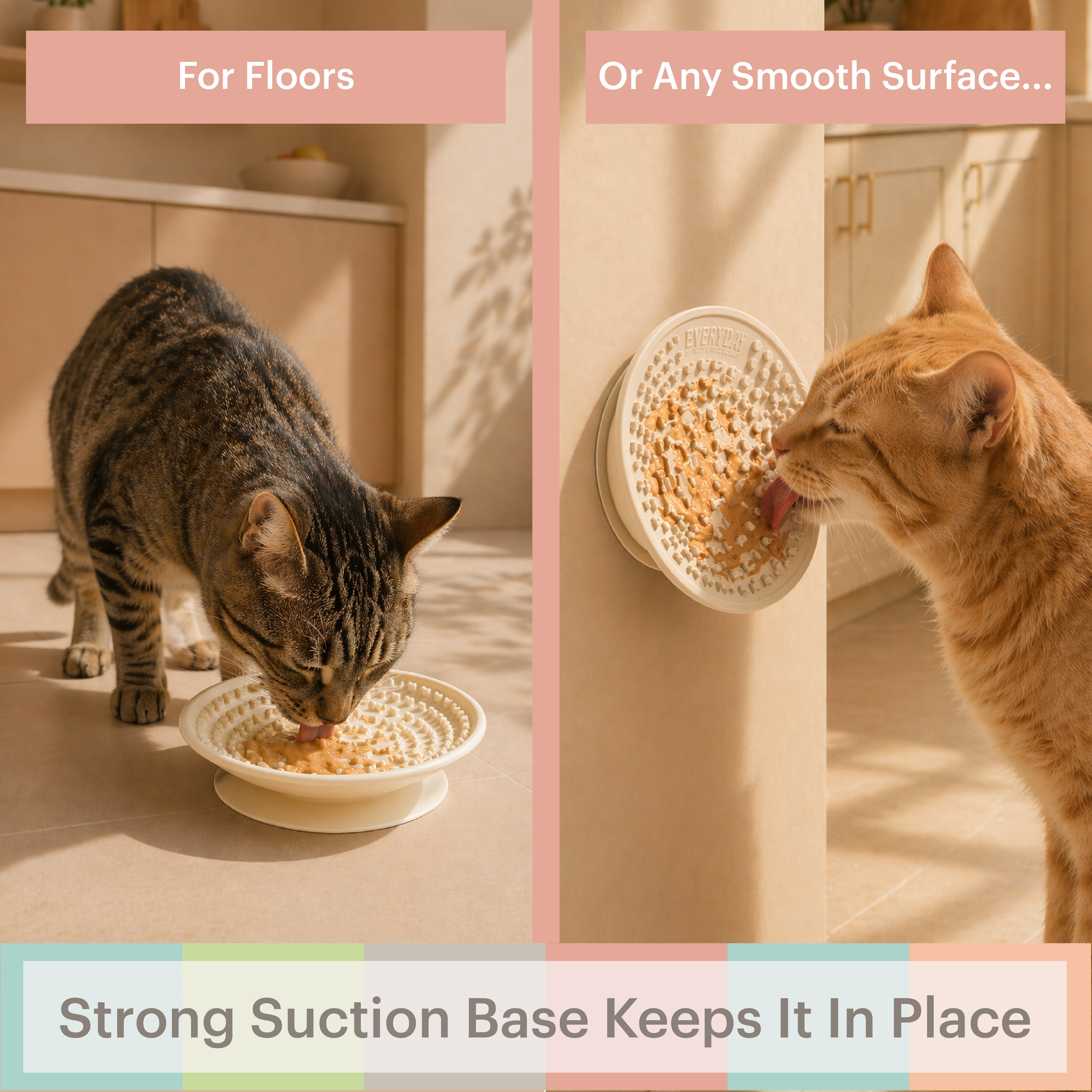 Martha Stewart Occupy Lick Bowl Cream Pet Feeder for Dogs