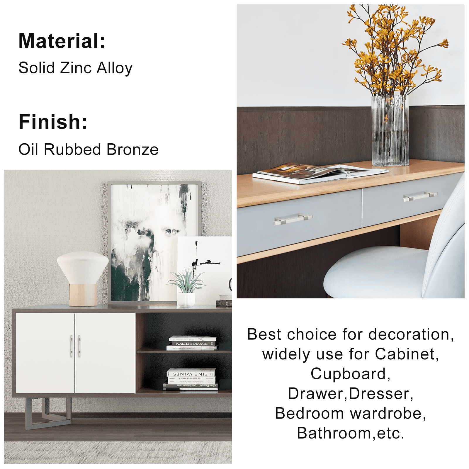 Goldenwarm 30 Pack Kitchen Cabinet Pulls Brushed Nickel Dresser Handle Cabinet Hardware 3in hole Center
