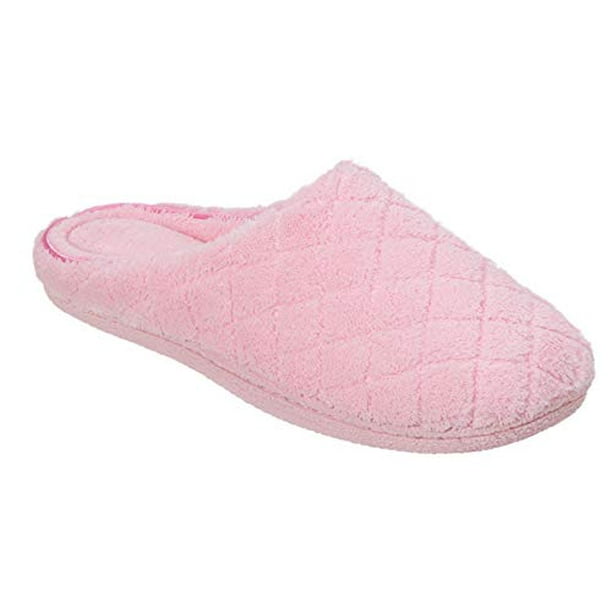 dearfoams women's quilted fleece clog memory foam slipper