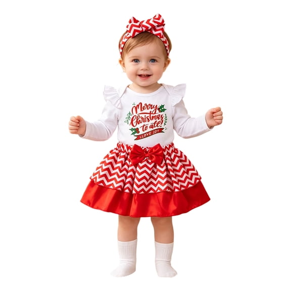 OJSFQUFP Girls' /Winter Christmas Set Party Dress Up Ha Dress Up 3 Piece Set