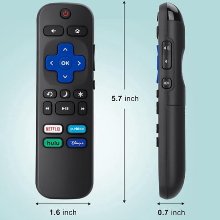 Pekwouc Replacement Remote Control Compatible for Roku TV,for TCL Roku/for Hisense Roku/for Onn Roku(Not for Roku Stick,Box and Players)