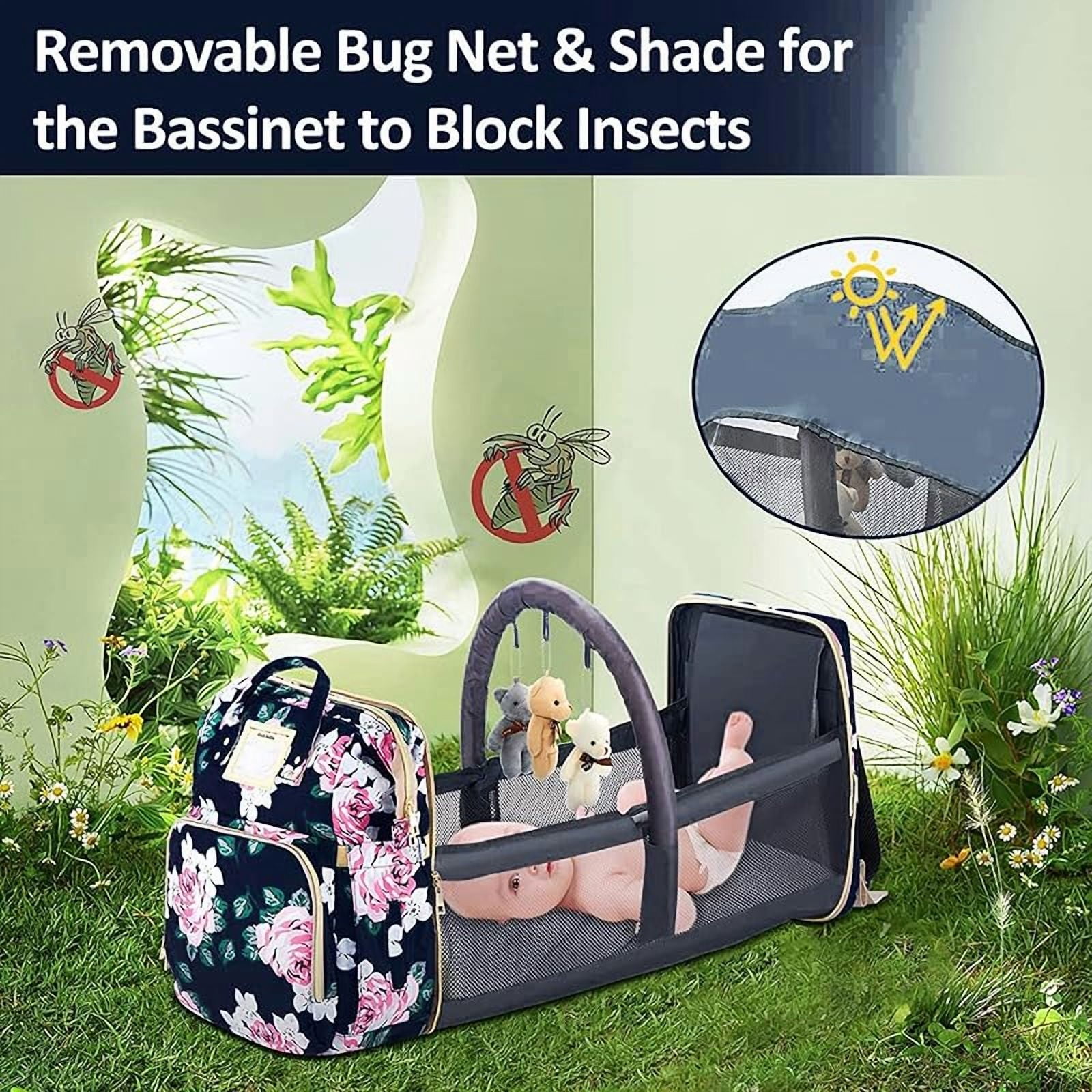 Diaper Bag Backpack with Changing Station, Foldable for Bady Toddler, 3 in 1 Large Capacity Newborn Essentials Organizer with Stroller Hook for Girls and Boys