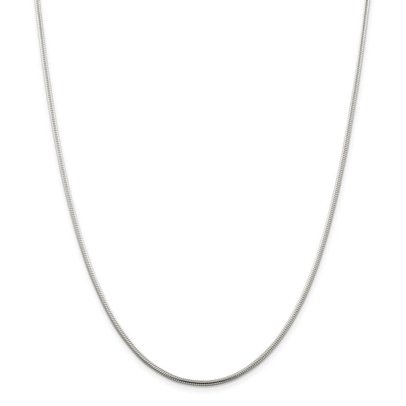 White Sterling Silver necklace Snake chain 16 in 1.75 mm