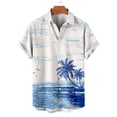 thumbnail image 2 of Camisas Negras Para Hombre Camisa hawaiana de manga corta para hombre, camisa con estampado 3D de solapa de primavera y verano, camiseta de moda (Blue, 3XL), 2 of 3