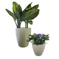 thumbnail image 1 of Paquete Set 2 Piezas de Maceta Redonda Resistente Colores para Planta Exterior Interior o Artificial, 1 of 5
