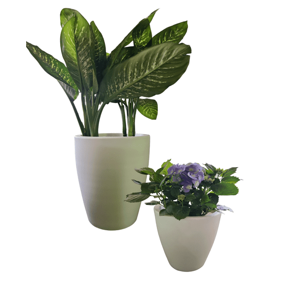 Paquete Set 2 Piezas de Maceta Redonda Resistente Colores para Planta Exterior Interior o Artificial