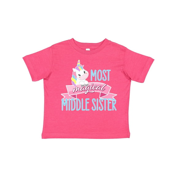 Inktastic Most Magical Middle Sister Cute Unicorn Girls Toddler T-Shirt